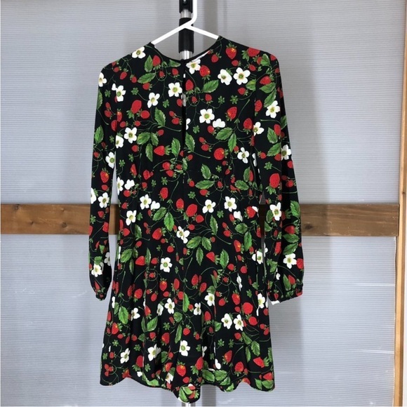 ZARA Black Strawberry Pattern 3/4 Sleeve Romper Sz S - Picture 3 of 6